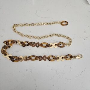 Gold and Tortoiseshell Chain Link Waist Belt